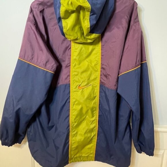 Vintage 90's Y2K Nike White Label Colorblock Windbreaker Hoodie Large - Picture 4 of 7